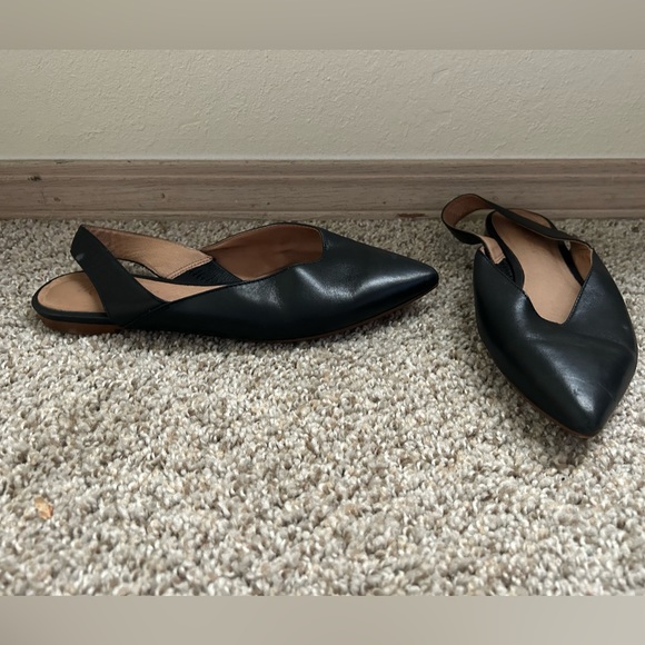 Madewell Shoes - Madewell The Ava Slingback Flat Leather Black Size 7 Women's Business Travel Tan